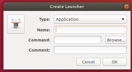 Create Launcher dialog
